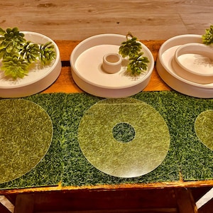 3er Set Schablonen für Silikonform Kerzenteller |  Kerzenhalter|  Gießform Stabkerzenhalter