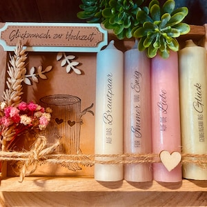 Kerzenset zur Hochzeit | Geschenkidee für das Brautpaar | Hochzeitsgeschenk | Geldgeschenk Hochzeit