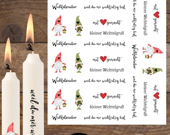 Kerzentattoo Wichtel Weihnachten  DIN A4 | Kerzen |  Wasserschiebefolie | Kerzenfolie