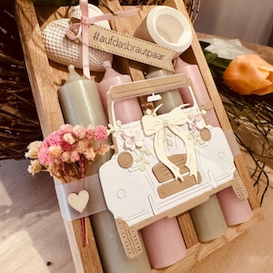 Geschenkset zur Hochzeit | Kerzenset  Geldgeschenk | Wunscherfüller