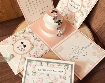 Explosion box wedding gift, wedding gifts, personalized wedding gift, snowberry, money gift