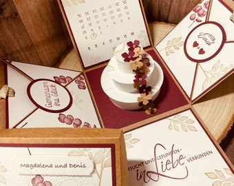 Hochzeitsgeschenk Explosionsbox Vintage, personalisierbares Hochzeitsgeschenk, hochzeitsgeschenke, Scheunenhochzeit, Prachtvintage