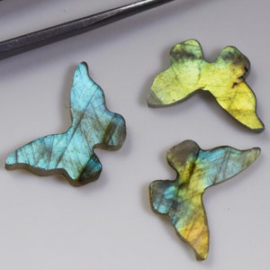 Schöner Labradorit Schmetterling Cabochon, Schmetterling Form Labradorit Edelstein, loser Edelstein, Anhänger Verwendung,