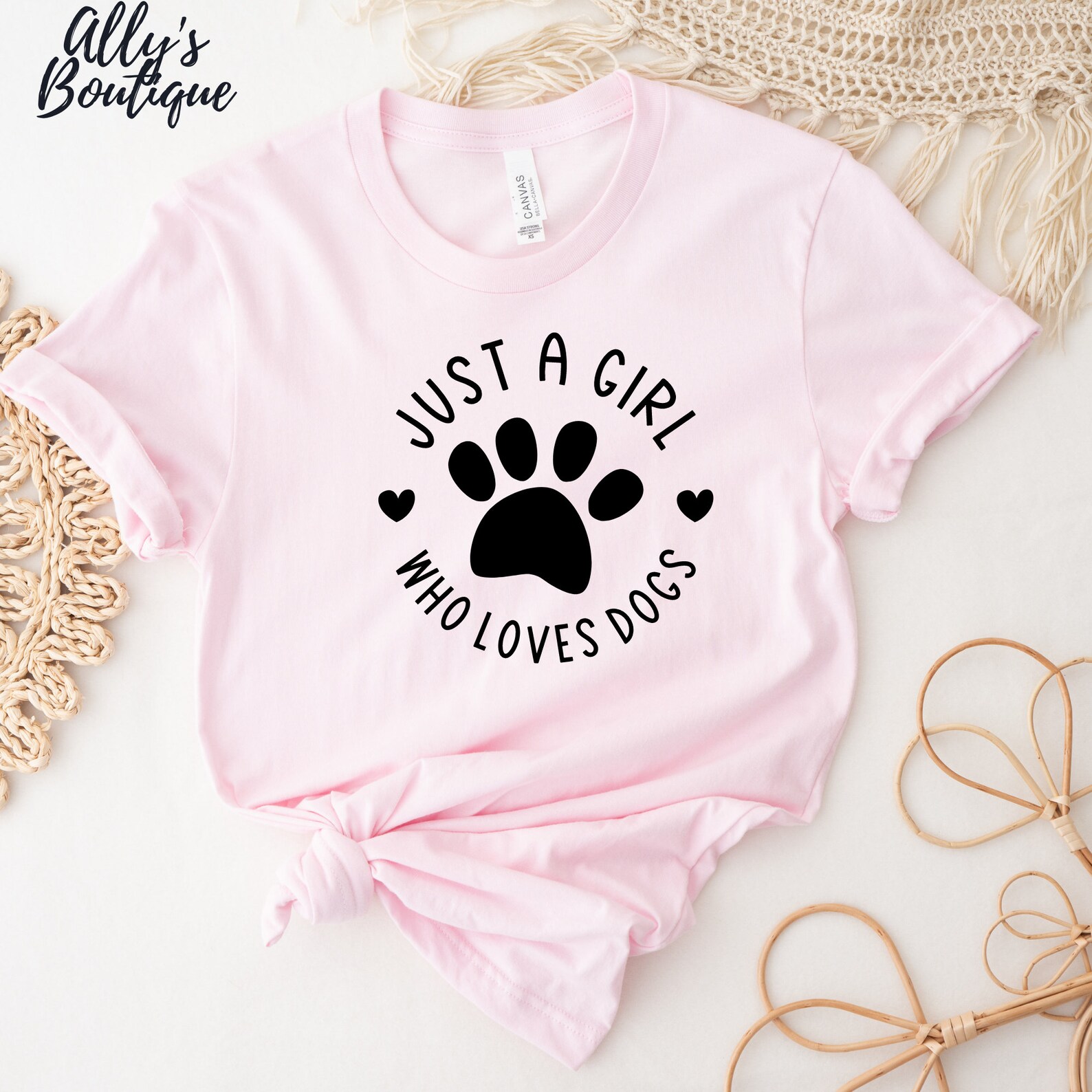 Just a Girl Who Loves Dogs/ Dog Lover Girl Shirt/ Animal Lover Etsy