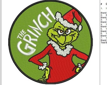 Grinch Embroidery Design, Christmas Grinch Embroidery, The Grinch Embroidery PES, The Grinch Embroidery File, The Grinch Embroidery Design
