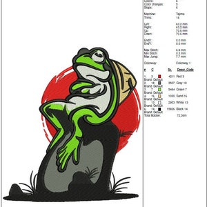 Anime Embroidery File, Samurai Embroidery File, Toad Embroidery File, Naruto Embroidery File, Frog Embroidery File