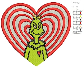 Grinch Embroidery Design, Christmas Grinch Embroidery, The Grinch Embroidery PES, The Grinch Embroidery File, The Grinch Embroidery Design