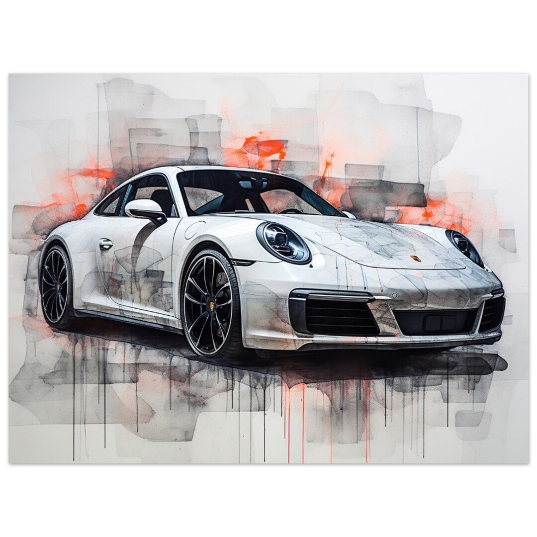 Porsche 911 Carrera Car Poster Sports Car Art Print Etsy