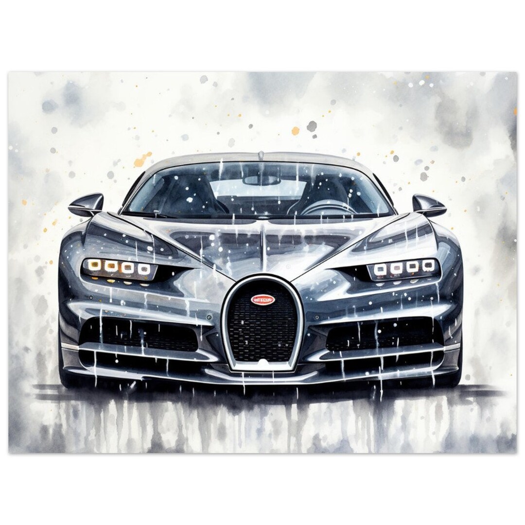 Car Poster Bugatti Chiron Sports Car Art Print Etsy