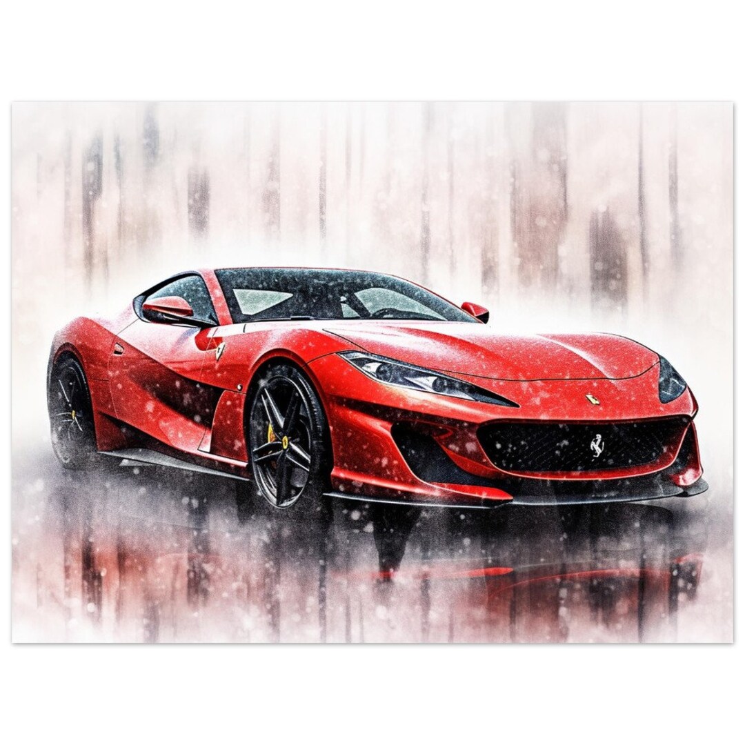 Ferrari Portofino Car Poster Sports Car Art Print Etsy