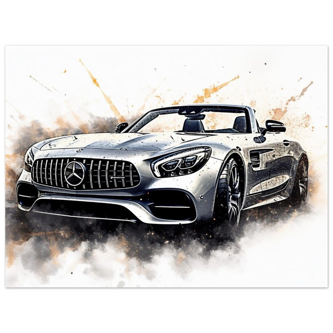 Mercedes Amg Roadster Car Poster Sports Car Art Print Etsy