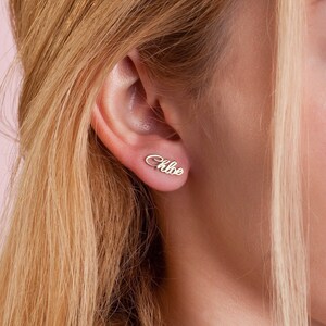Name Plate Earrings Etsy