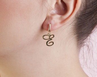 Personalized Letter Earrings, Custom Gold Initial Earring, Dainty Initial Earring, Tiny Letter Earrings