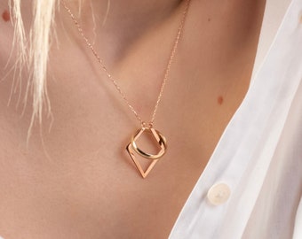 Collier porte-bague géométrique minimaliste, bijoux magiques pour gardien d'anneaux pour chirurgien, collier pour bague de fiançailles pour lui et pour elle