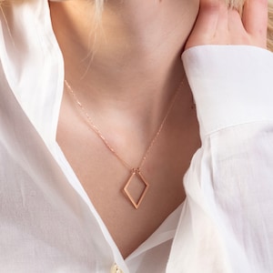 Minimalist Geometric Ring Holder Necklace