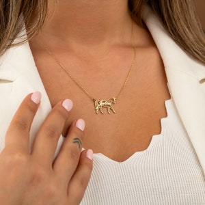Personalized Dainty Hollow Cowgirl Horse Necklace