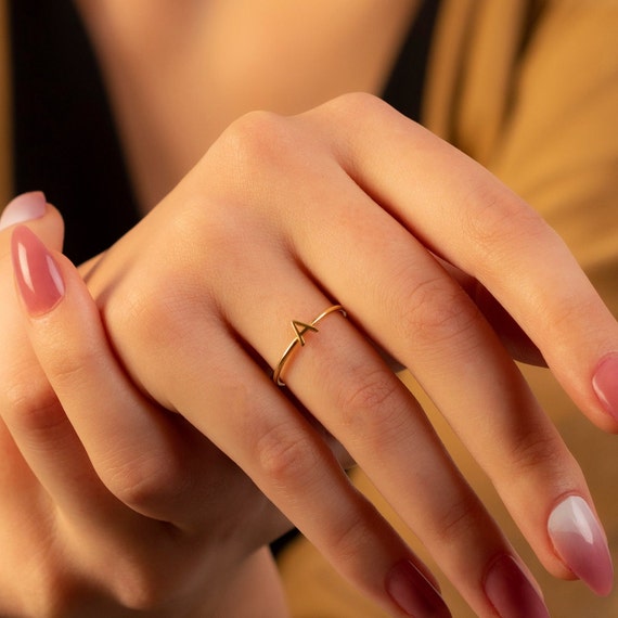 14k Gold Plated Custom Initial Ring – Luna Custom Jewelry