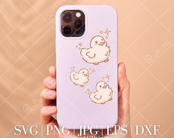 Anatra scintillante SVG, Kawaii Clipart (file digitale)