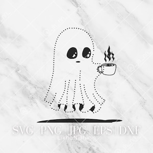 Ghost Svg, Halloween svg, Ghosts svg, Coffee Ghost svg, Ghost Clipart, Cute ghost cut files, Halloween ghost Design Clipart Digital Download