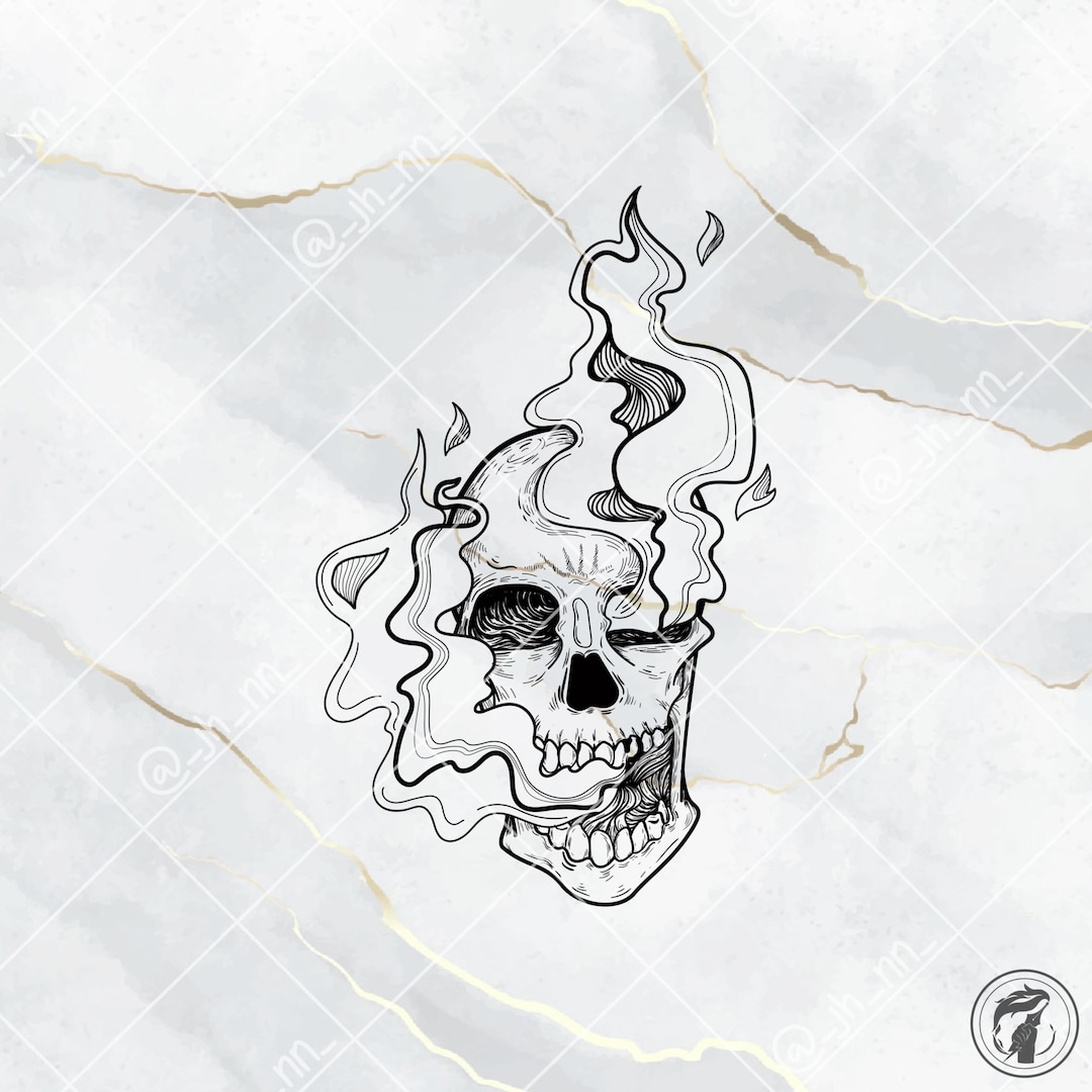 Skull With Smoke SVG | Skull Svg | Spooky Decor | Smoking Head | Sugar ...