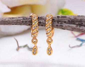 Gold Plated Drop Earrings: Minimalist Huggie Hoops