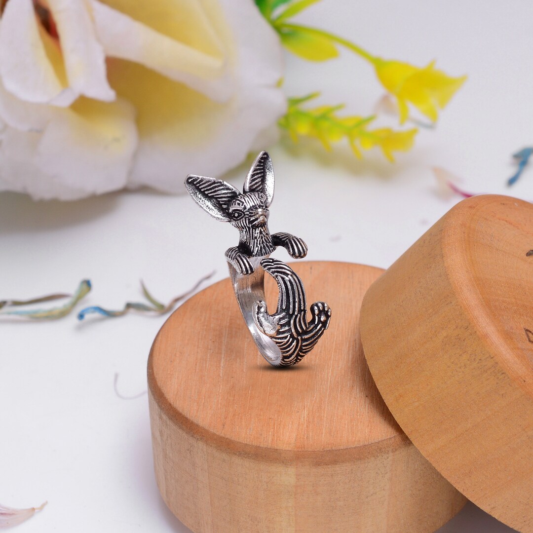 Kangaroo Rng Kangaroo Wrap Ring, Silver Animal Jewelry, Adjustable Wildlife ...