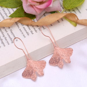 Ginkgo Earrings, Ginkgo Biloba Gold Earrings, Gold Ginkgo Hoop Earrings, Ginkgo Earrings ,Hoop Earrings, Ginkgo Leaf Earring Gift, Vachee