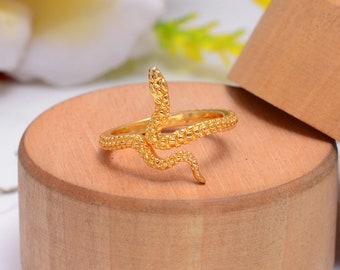 Gold Snake Ring: Adjustable Serpent Statement Jewelry