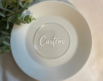 Modern Circle Acrylic Place Card, Circle Unique Place Cards, Elegant Personalized Place Settings, Wedding Circle Place Cards