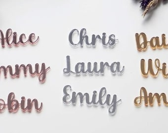 Custom Acrylic Name Sign for Treats, Custom Name in Acrylic, Custom Acrylic Name Tags, set of 12