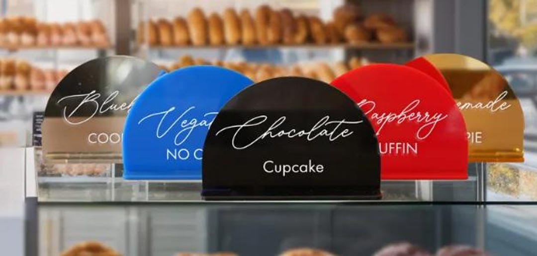 Table Food Sign Color Acrylic Food Label Signs | Custom Buffet Table Signs | Wedding & Event ...