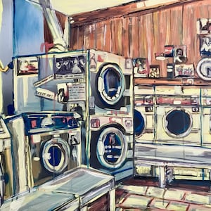 Calgary Laundrette, Limited edition Giclee Fine art print. (reproduction of original oil painting)