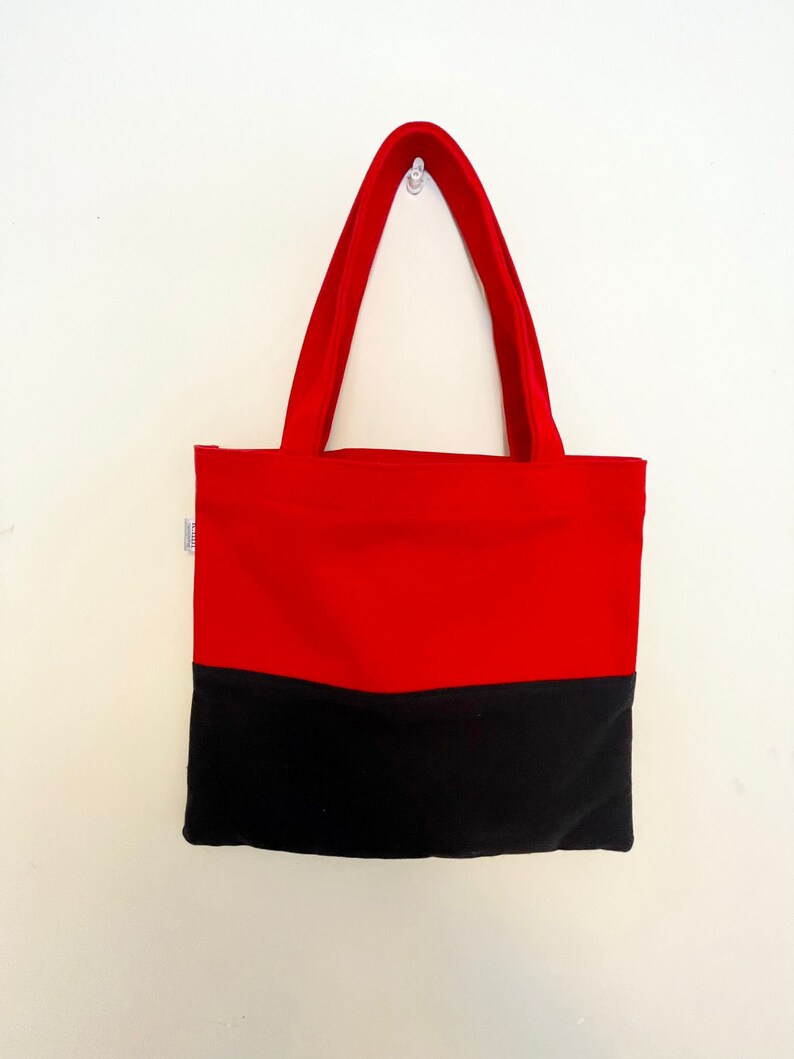 Red Canvas Tote Bag Tote Bags for Woman Book Bag Library Etsy