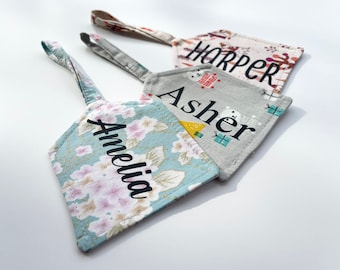 Fabric backpack name tags for kids school bag name tag for lunch bag name tag for luggage fabric name tag for diaper bag name tag for gifts