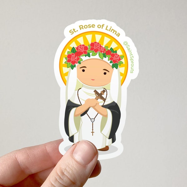 St. Rose of Lima Sticker Catholic Gifts for Teens Catholic Confirmation Catholic Mom Gift Peruvian Saint Rose of Lima Sticker