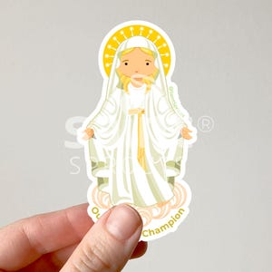 Our Lady of Champion Sticker | U.S. Marian Apparition | Catholic Devotional | Our Lady of Good Help | Catholic Gift | Marian Devotion