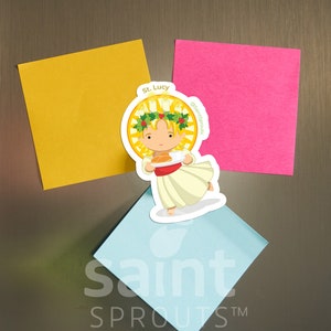 St. Lucy Magnet | Patron of the Blind and Writers | Catholic Saint of Light and Purity | Martyr Magnet | Christian Faith Gift Magnet