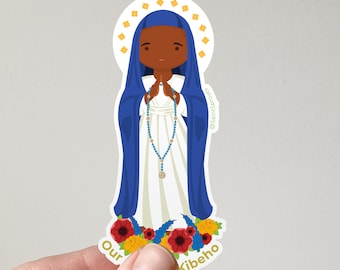 Our Lady of Kibeho Sticker Catholic Sticker Catholic Woman Gift Marian Apparition Stickers African Saint Black Mary Sticker Vinyl Sticker