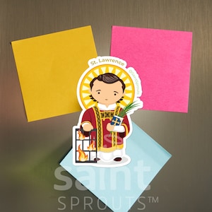 St. Lawrence Magnet | Catholic Saint of Joyful Martyrdom | Patron of Comedians, the Poor and Firefighters | Deacon & Martyr | Catholic Gift