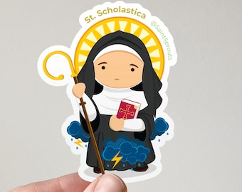 St. Scholastica Vinyl Sticker of Saint Scholastica Sticker Italian Saint Sticker for Catholic Education Religious Sisters