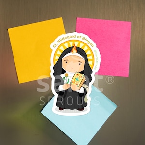 St. Hildegard of Bingen Magnet – Catholic Saint Magnet | Female Saint | Saint for Musicians, and Writers | Catholic Gift | Benedictine Saint