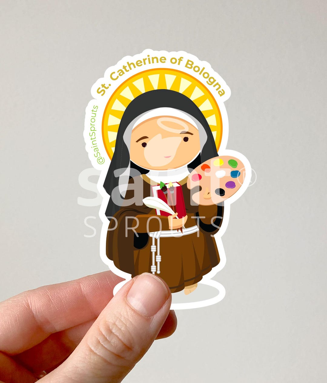 St. Catherine of Bologna Sticker – Catholic Saint for Artists ...