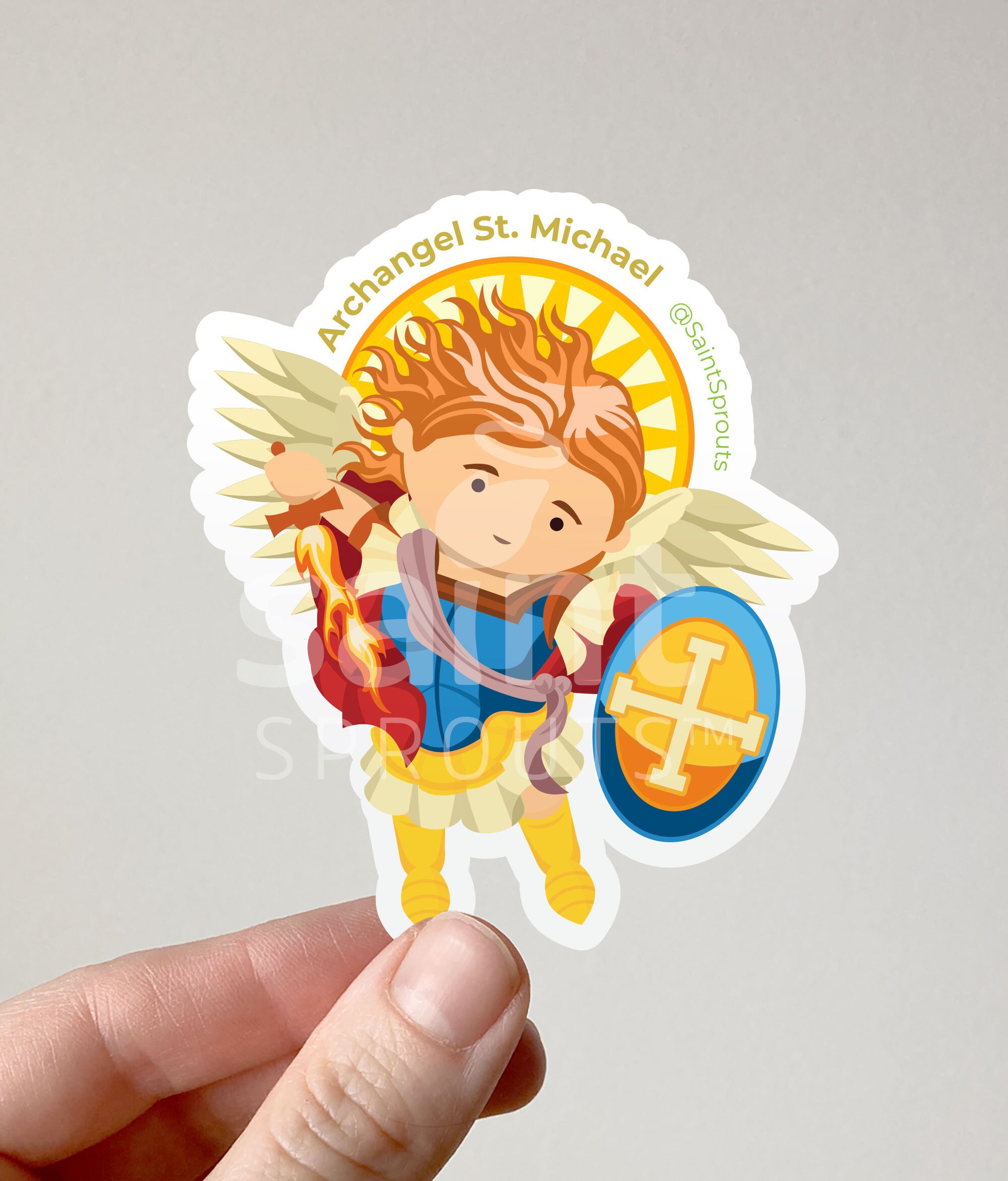 St. Michael the Archangel Sticker | Catholic Protector Saint | Defender Against Evil | Guardian of Church | Religious Gift | Male Saint