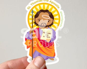 St. Thomas the Apostle Sticker | Catholic Saint of Doubt and Belief | Patron Saint of India | Inspirational Gift for Faith & Conversion