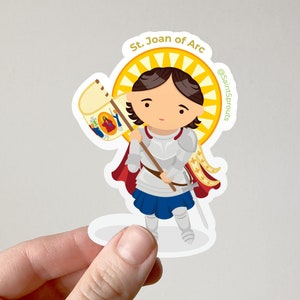 St. Joan of Arc Sticker | Catholic Female Warrior Saint | Patron of France & Martyrs | Courageous Faith Gift | Inspirational Sticker