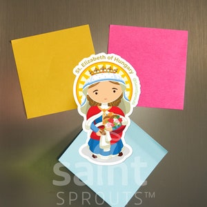 St. Elizabeth of Hungary Magnet | Catholic Royal Saint | Patron of Charity & Franciscans | Bread Miracle | Religious Gift | Female Saint