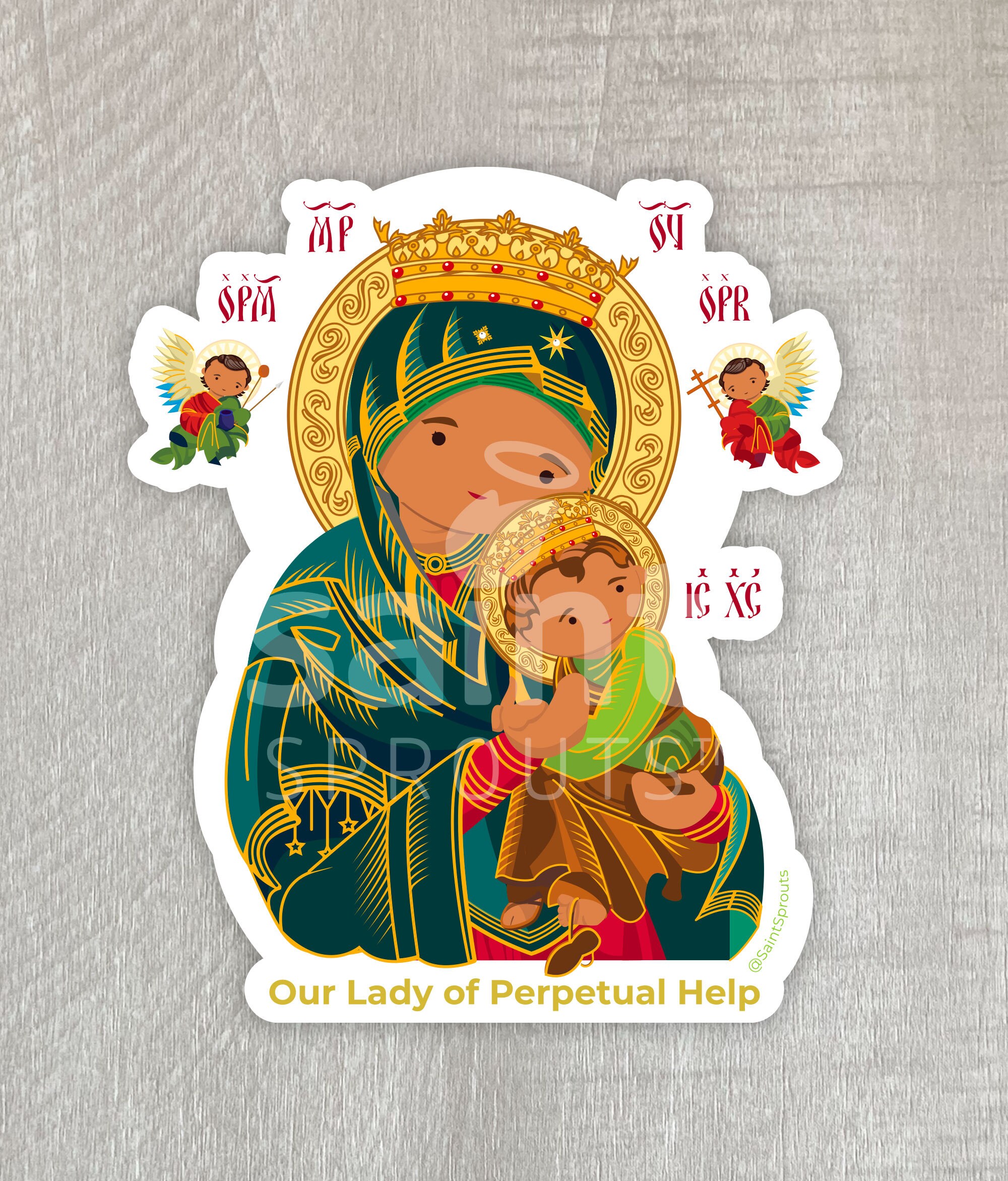 Our Lady of Perpetual Help Sticker | Byzantine Marian Icon | Catholic ...