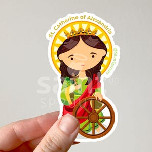 St. Catherine of Alexandria Sticker | Patron of Students & Philosophers | Catholic Martyr Saint | Catholic Gift | Female Saint Sticker |