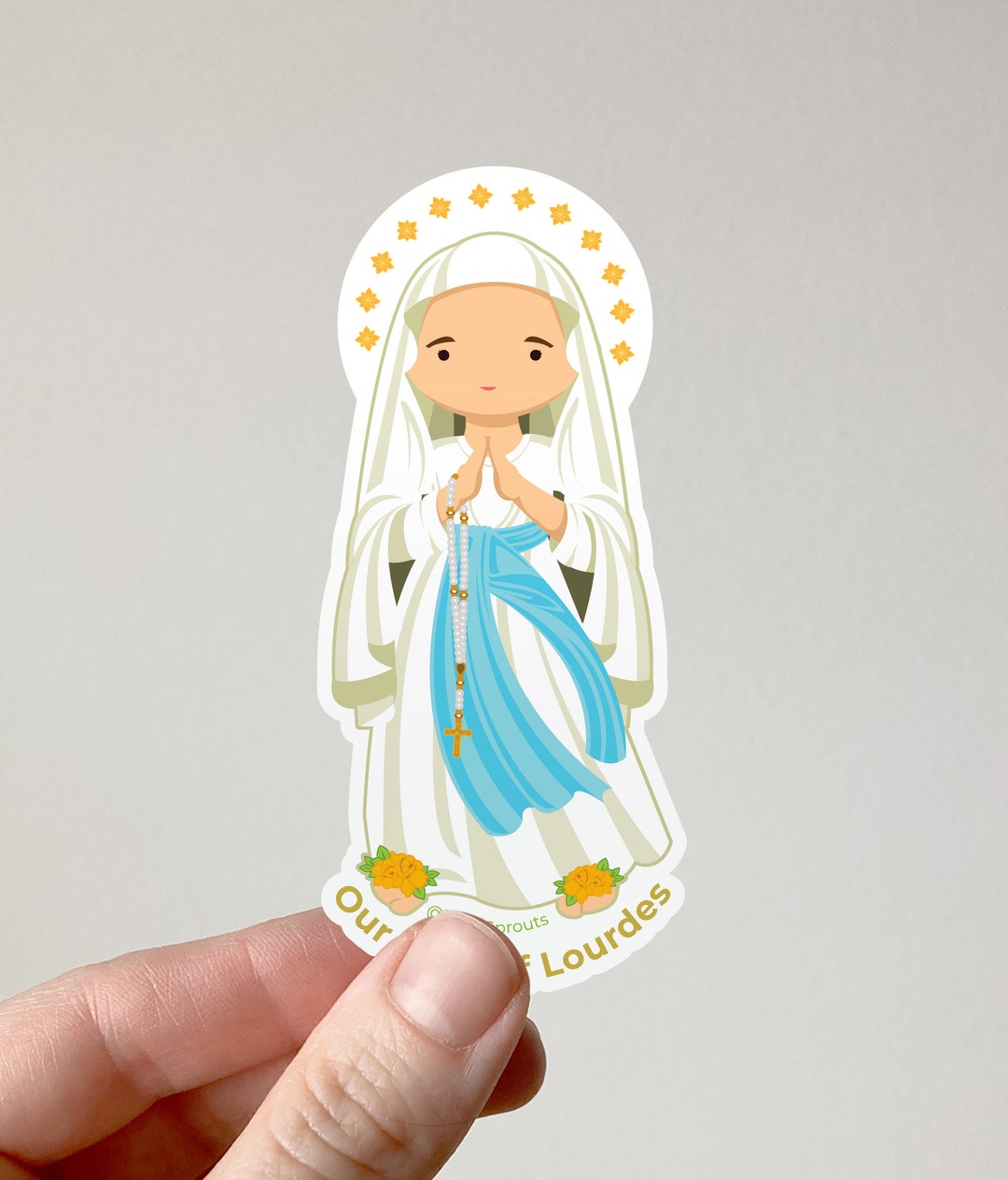 Our Lady of Lourdes Sticker | Blessed Virgin Mary Apparition | Patron ...