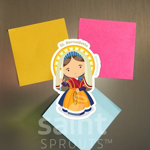 St. Bernadette Magnet | Our Lady of Lourdes Visionary | Catholic Saint of Healing, Poverty & Illness | Marian Devotion | Catholic Gift